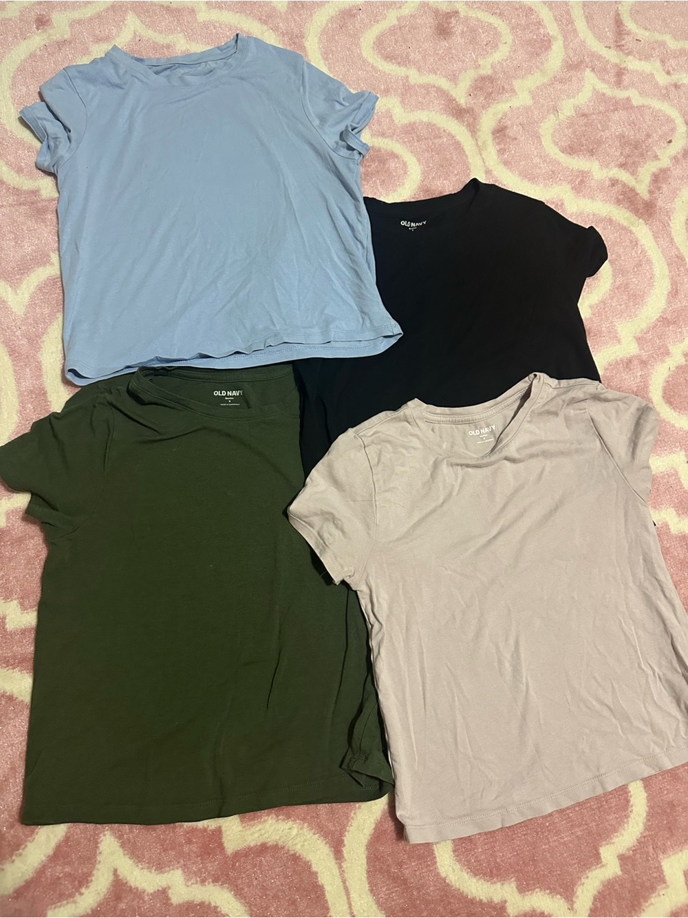 Old Navy Women's beater Tee - Light Blue, Black, Olive, muave (4-Pack) size sm